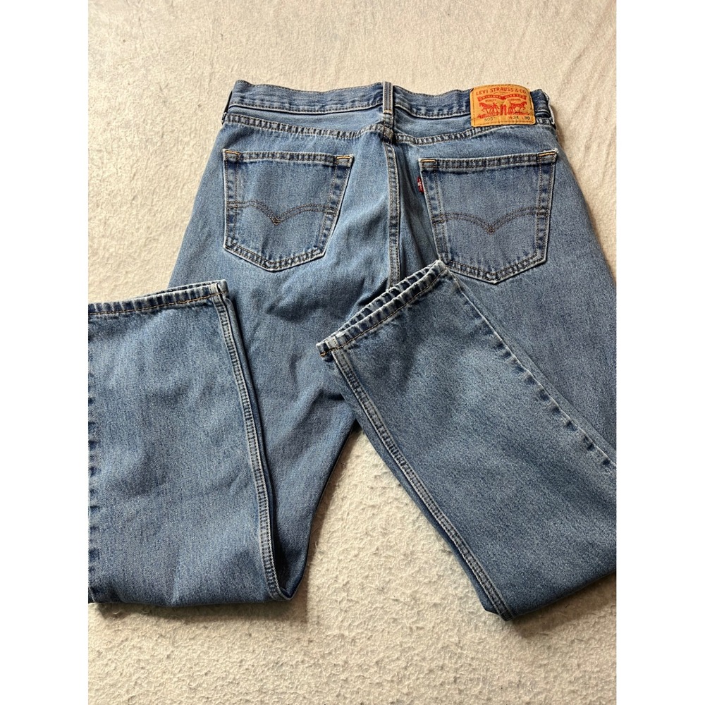 Levi Strauss 505 Jeans Mens‎ W34 L30 Light Wash Straight Fit Denim blue jeans